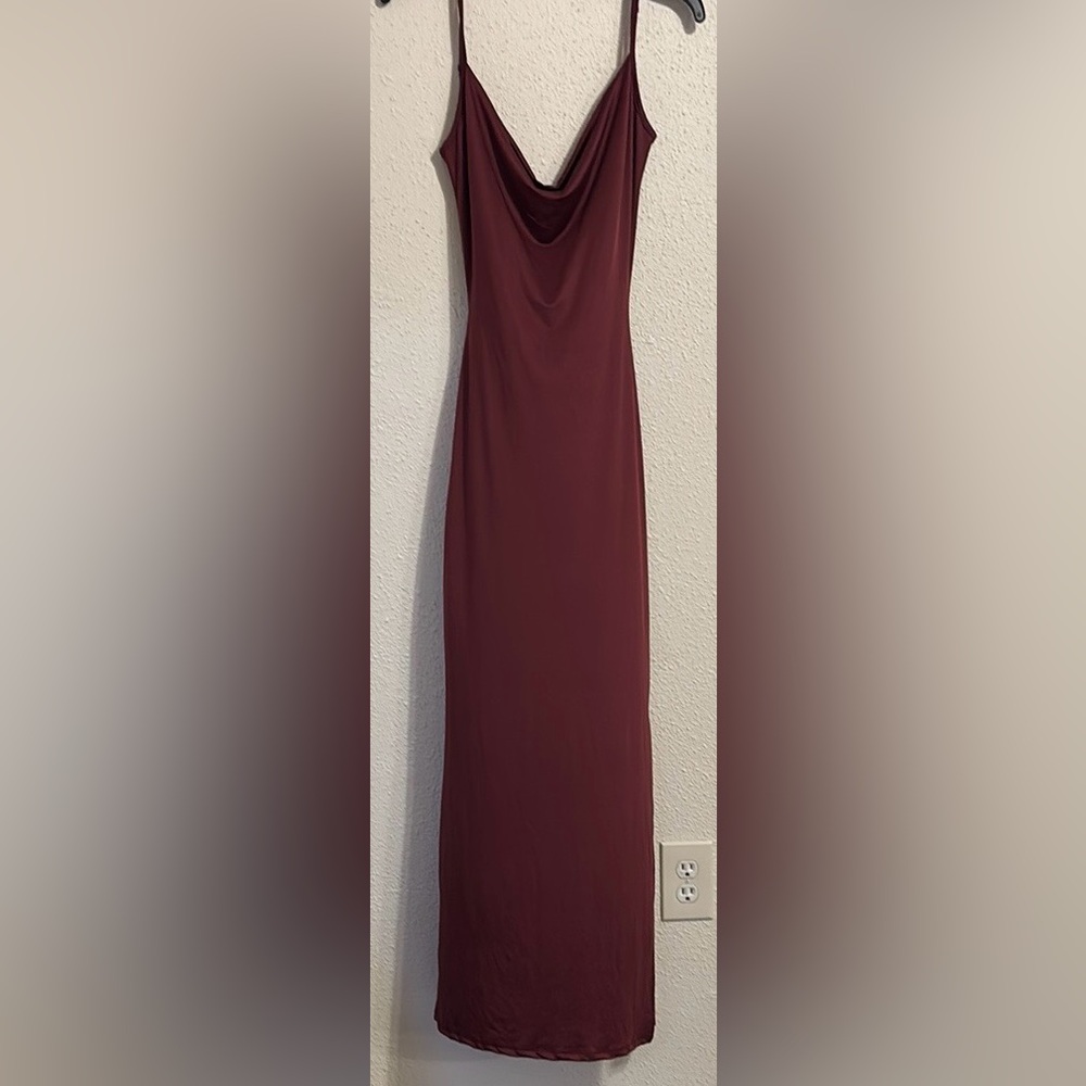 Burgundy Backless Dress
